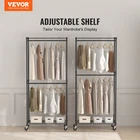 Vevor Heavy Duty Clothes Rack, Double Hanging Rods Clothing Garment With Bo New. Price: $60.48.