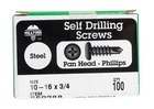 Hillman 560288 Zinc Plated Steel Phillips Pan Head Drill Screw 10-16 X 3/4 In. New. Price: $18.91.