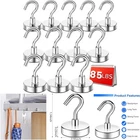 85 Lbs Neodymium Magnetic Hooks Heavy Duty Silver Pack 12 Home Kitchen Office New. Price: $46.99.