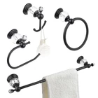 Lumclaw Black Crystal Bathroom Hardware Adjustable 24 Inch Towel Bar Set Toilet New. Price: $92.27.