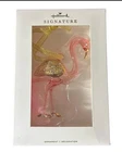 Hallmark Signature Flamingo Pink & Gold Premium Blown Glass Ornament Glitter New. Price: $19.99.