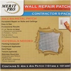 Merit Pro Distribution 4 X In. Wall Repair Patch Contractor 5 Pack New. Price: $15.99.