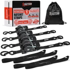 Rivauturm Heavy Duty Retractable Ratchet Straps 4 Pack Inch X 12 Feet 1500LB New. Price: $73.99.