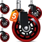Freekyfit Office Chair Wheels For Casters Replacement - 3" Rubber Inch, Red New. Price: $34.02.