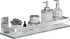 Danpoo Clear Tempered Glass Shelf, Wall-mounted Organizer For Bathroom, Kit New. Price: $36.99.