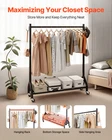 Vevor Clothes Rack, Rolling Clothing Garment With Hanging Rod And Side Hook New. Price: $57.80.