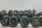 26 Ceramic Pull Knobs For Cabinet Dresser Boho Geometric Floral Colorful Folk Used. Price: $40.00.