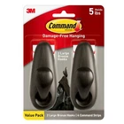 Command Large Bronze Wall Hooks Damage Free Hanging Holds 5 Pounds 2 Pack New. Price: $28.19.