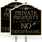 No Trespassing Private Property (2PACK), 12" X 0.04" Aluminum Sign... New. Price: $37.75.