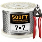 Aheonlar 500FT 1/8" T316 Stainless Steel Cable For RAILING,7X7 Wire Rope With... New. Price: $79.48.