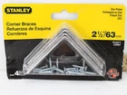 Stanley Hardware 75-6371 CD997 2-1/2" Corner Braces, Zinc Plated, 4PCS New. Price: $12.99.