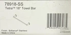 Delta Tetra 78918-SS 18" Towel Bar,brilliance Stainless *new* Open. Price: $37.99.