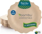 Pack 25-9 Inch Disposable Bamboo Plates Fancy, Biodegradable Eco Friendly Pro New. Price: $59.98.