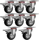 8 Pack Quality 3" Swivel Caster Wheels W/double - Brake, Black New. Price: $50.05.