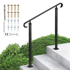 Vevor 2-3 Step Outdoor Handrail, Adjustable Height Carbon Steel Stair Railing New. Price: $75.28.