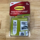 3M Command Pack Of Small Pairs Hanging Strips Holds 4LBS -#1720ES5-16 New. Price: $11.95.