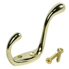 10X Rok Heavy Duty Bright Brass Home Wall Closet Towel Coat Double Hook Hanger New. Price: $28.35.