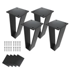 Orgerphy 6" Black Metal Bench/table Legs, Triangle Heavy Duty - Set Of 4 New. Price: $40.04.