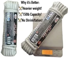 Heavy Duty Ft Cotton Rope 3/8" 150 Lb Load Solid Braided Cord Boat Rv Camping New. Price: $19.99.