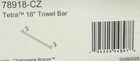 Delta Tetra 78918-CZ 18" Towel Bar,champagne Bronze *new* Open. Price: $59.99.