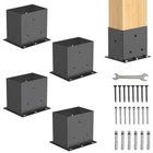 Pcs BASE,4"X 6"POST BRACKETS(ACTURL3.6 X5.6), Heavy Duty Black Metal P... New. Price: $72.63.