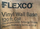 Flexco Vinyl Wall Base 4" 120' 0.080" Guage Black Open. Price: $100.00.