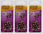 3PK Hillman Round 7/16" Furniture Upholstery Nails Smooth Stainless 25PC 122687 New. Price: $13.30.