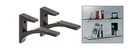 Black - Aluminum Glass Shelf Bracket For 5/8" To 3/4" New. Price: $39.50.