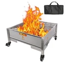16 Inch Stainless Steel Portable Square Fire Pit Outdoor Foldable Plug New. Price: $54.88.
