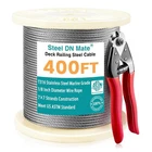 1/8 T316 Stainless Steel Cable Railing Kit 110-1000 Ft Wire 1800 Lb Brea New. Price: $96.95.