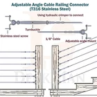 Deck Man T316-STAINLESS Steel Adjustable Angle 1/8" Cable Railing Kit/hardware New. Price: $31.56.