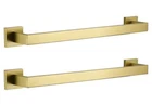 2-PIECES Brushed Gold Bathroom Towel Bars Lanc 16-INCH Double Racks Open. Price: $39.50.
