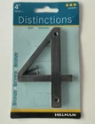 Hillman Distinctions #4 Bronze Flush Mount House Address Number 843244 Nip 4" New. Price: $8.74.