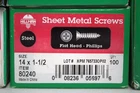 Hillman Group 80240 #14 X 1-1/2" Flat Head Phillips Sheet Metal Screw New. Price: $17.97.