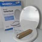 Wssrogy LMA2001-C Round Toilet Seat Soft Close Quick Release Plastic White Open. Price: $11.50.