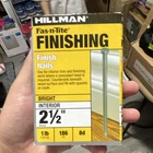 Hillman Fas-n-tite Finishing Nails Bright 2-1/2 8D Steel, 186 Pack New. Price: $9.99.