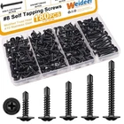 Weideer 180PCS #8 Self Tapping Screws For Metal, Sheet Bk Kit, Black New. Price: $13.11.