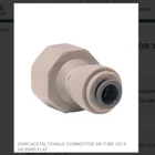 Gray Acetal Female Connector 3/8 Tube Od X 5/8 Bspp Flat # PI451215FS New. Price: $6.80.
