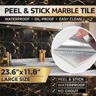 11.8IN Peel And Stick Marble Wall Tile Waterproof Self Adhesive Bathroom Decor New. Price: $22.99.
