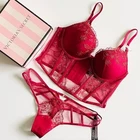 36B Medium Victoria Secret Ruby Red Corset Pushup Bra Thong Panties New. Price: $84.99.