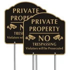Large Private Property No Trespassing Sign Stake Yuntarda 12X122-PACK New. Price: $35.05.