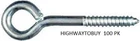 5/16" X 4" Zinc Plated Round Eye Lag Screw N220-681 2150BC 100 Pack New. Price: $118.97.