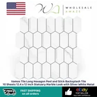 Vamos Tile Long Hexagon Peel And Stick Backsplash 10 Sheets 12.4 Inch Open. Price: $34.99.