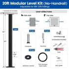 Muzata 16-20FT Modular Black Cable Railing Kit Inch 5 Level Post 36" New. Price: $580.00.