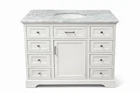 Kitchen Collection Aria 42" Bathroom Vanity Carrara Marble Top White/gray Open. Price: $400.00.