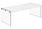 Coffee Table Accent Cocktail Living Room 44"L Tempered Glass Glossy White New. Price: $205.16.