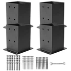 Icokin Post Base Pcs,deck Brackets,inner Size (3.6" 4"X4", Black New. Price: $49.48.
