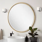 Sobb Round Decorative Vanity Mirror - Gold Leaf New. Price: $65.00.