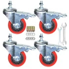 Heavy Duty Stem Caster Wheels M10-1.5X25MM Dual Locking Noise Pvc Red New. Price: $35.90.