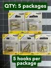 5-PACK 5/PC (25 Hooks) National Hardware N120-532 Brass Square Bend 1-3/8" New. Price: $20.59.